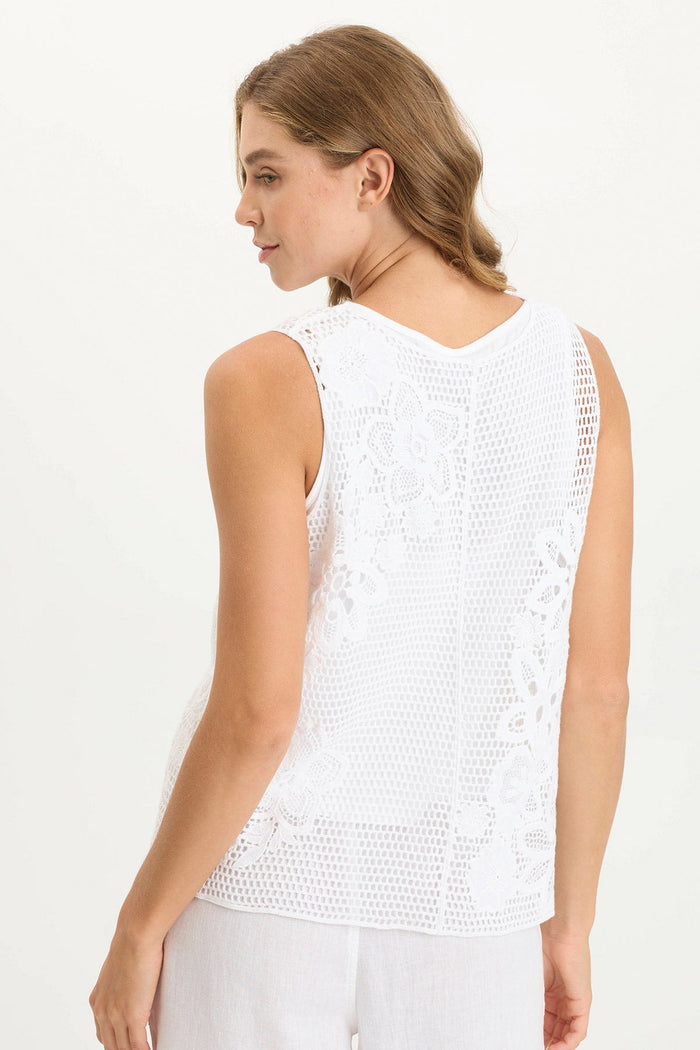 XCVI Chariss Crochet V-Neck Tank Top