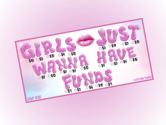 Girls Just Wanna Have Funds | Savings Insert or Cash Envelope | 150