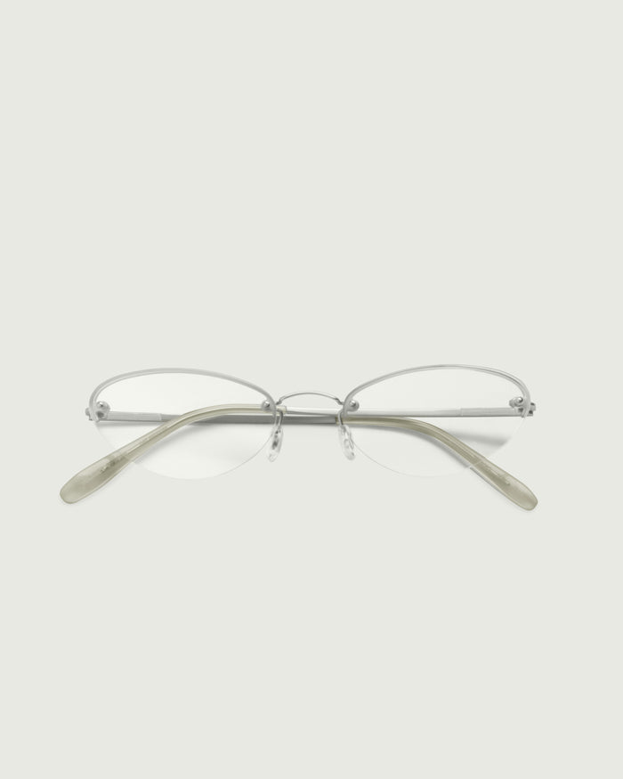 Silver::Holly Eyeglasses cateye Gray stainless steel top