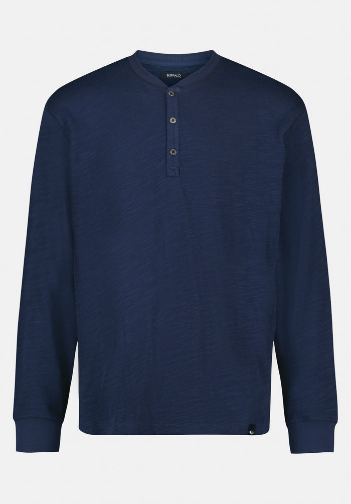 Buffalo Men Tops Navy Knit Knit Long Sleeve Relaxed Fit Long-Sleeve