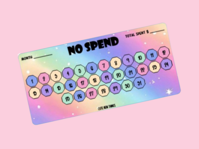 No Spend Challenge | Savings Insert or Cash Envelope