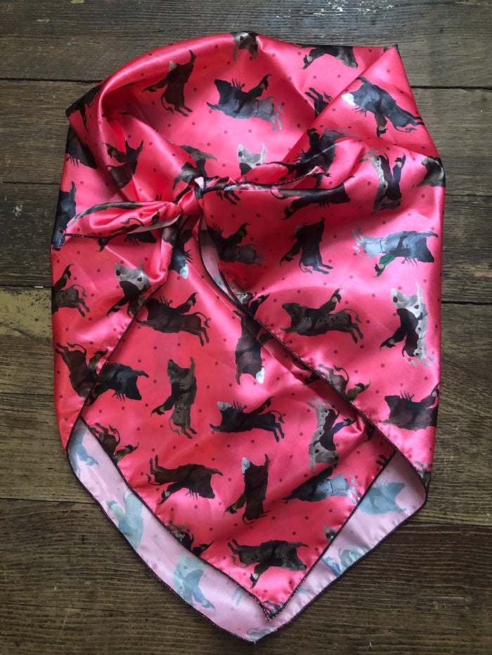 Pink Bull Rider Youth Wild Rag