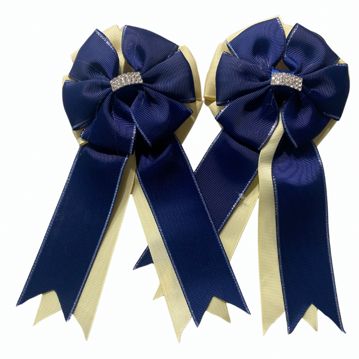 π€© SHOW BOWS: NAVY ON BUTTER