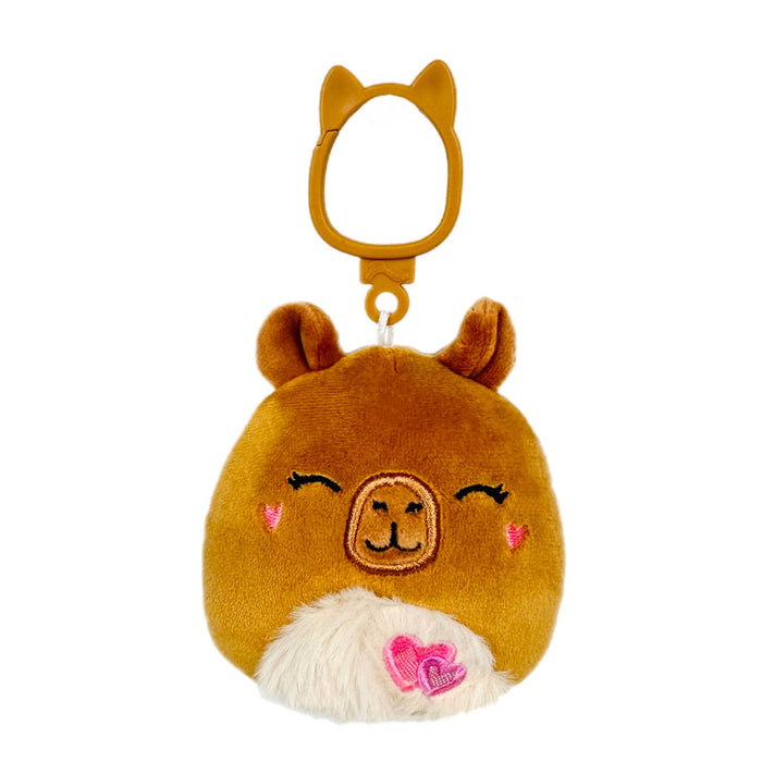 Squishmallow 3.5 Inch Lijjian the Capybara Valentine Plush Clip