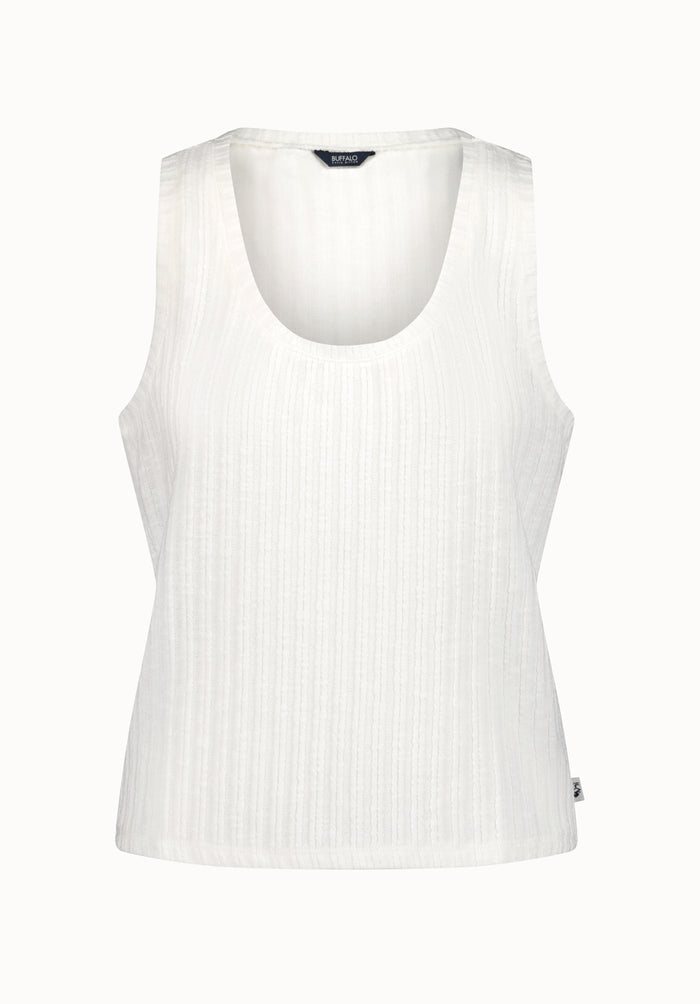 Buffalo Women Tanks White Knit Tanks Versatile Layering Tank Ribbed Knit Texture