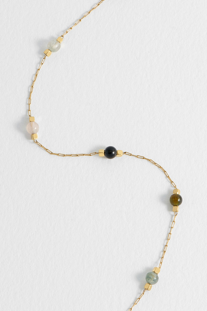 Wellness Tourmaline Beaded Chain Bracelet