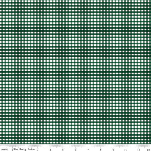 1/8" Gingham- Christmas Green 3 Yd Cut