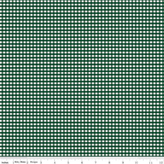 1/8" Gingham- Christmas Green 3 Yd Cut