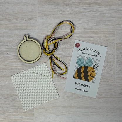 Bee Happy! Mini Matchbox Cross Stitch Kit