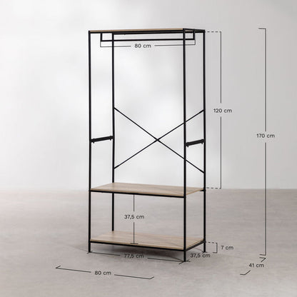 BEXTER WOOD AND STEEL COAT RACK