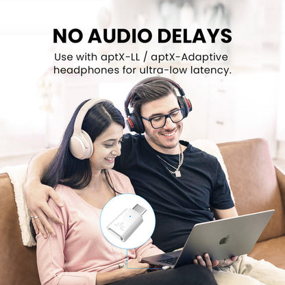 C81-PC Bluetooth Adapter for PC, supports aptX LL, HD, and Adaptive for high-quality, low-latency audio with no delay.