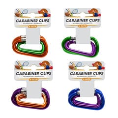 CARABINER CLIP 2 SIZES 4 PACK- Excellent Key organisation clips, Great for Homes, Office, Business, Stores Etc. LC0010 MEGA