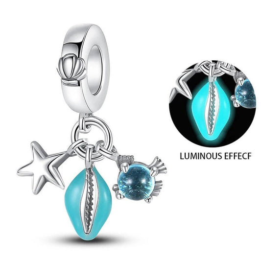 Charm Brilla en la Oscuridad Caracol Pez Estrella - palacecharacters