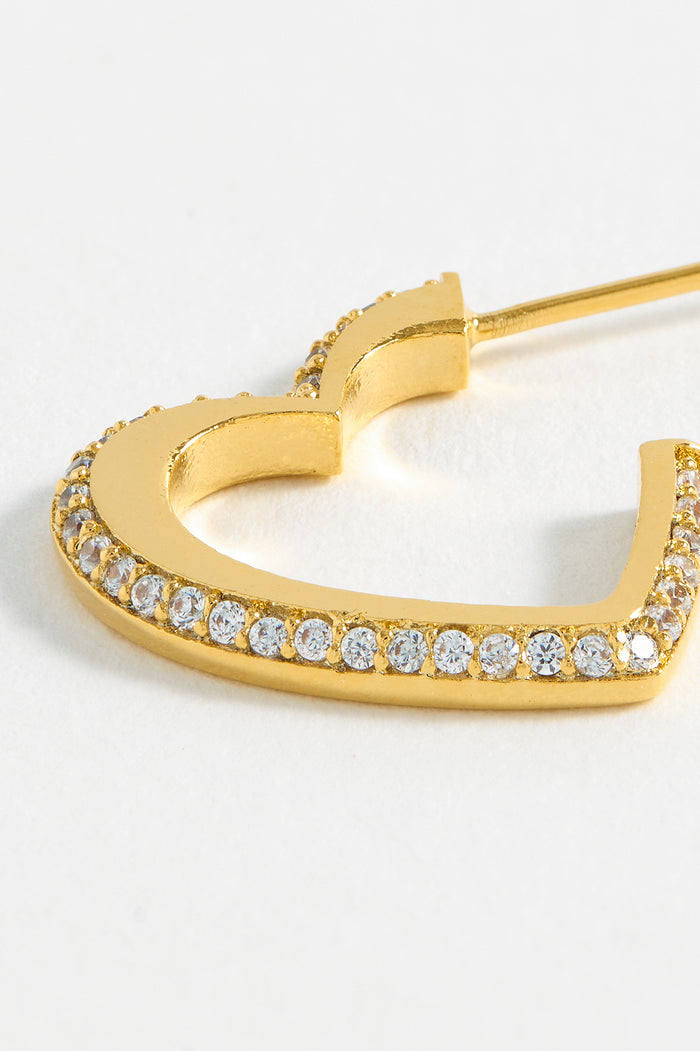 CZ Open Heart Hoops