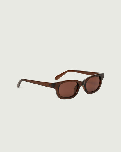 Espresso::Dane Sunglasses rectangle Brown recycled polyester front diagonal
