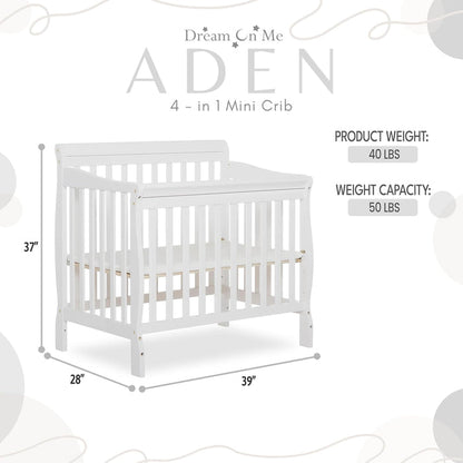 Dream On Me 4in1 Aden Convertible Mini Crib
