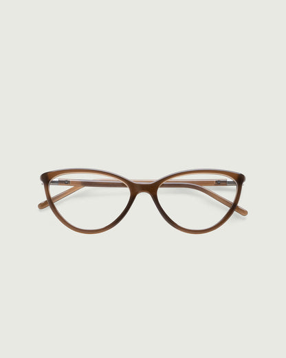 Walnut::Fran Eyeglasses cateye brown recycled polyester top