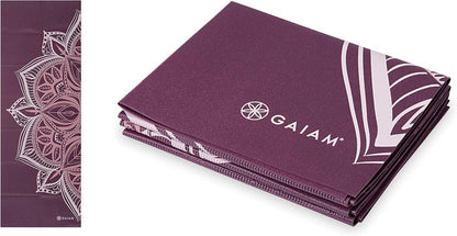 Gaiam Foldable Yoga Mat L68XW24X2MM Thick Cranberry Point