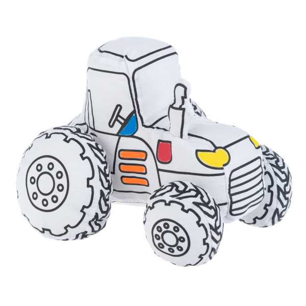 Ganz 7 Inch Mini Coloring Kit - Color Your Own Plush Toy - TRACTOR