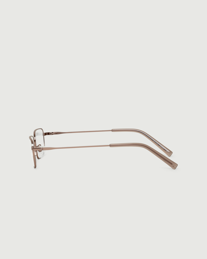Tan::Graham Eyeglasses rectangle Brown metal side