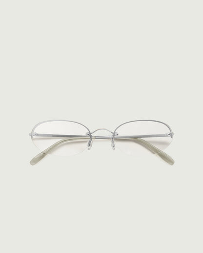 Silver::Harris Eyeglasses oval Gray stainless steel top