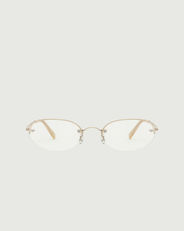 Tinsel::Harris Eyeglasses oval Gold stainless steel front