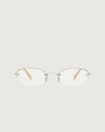 Tinsel::Harris Eyeglasses oval Gold stainless steel front