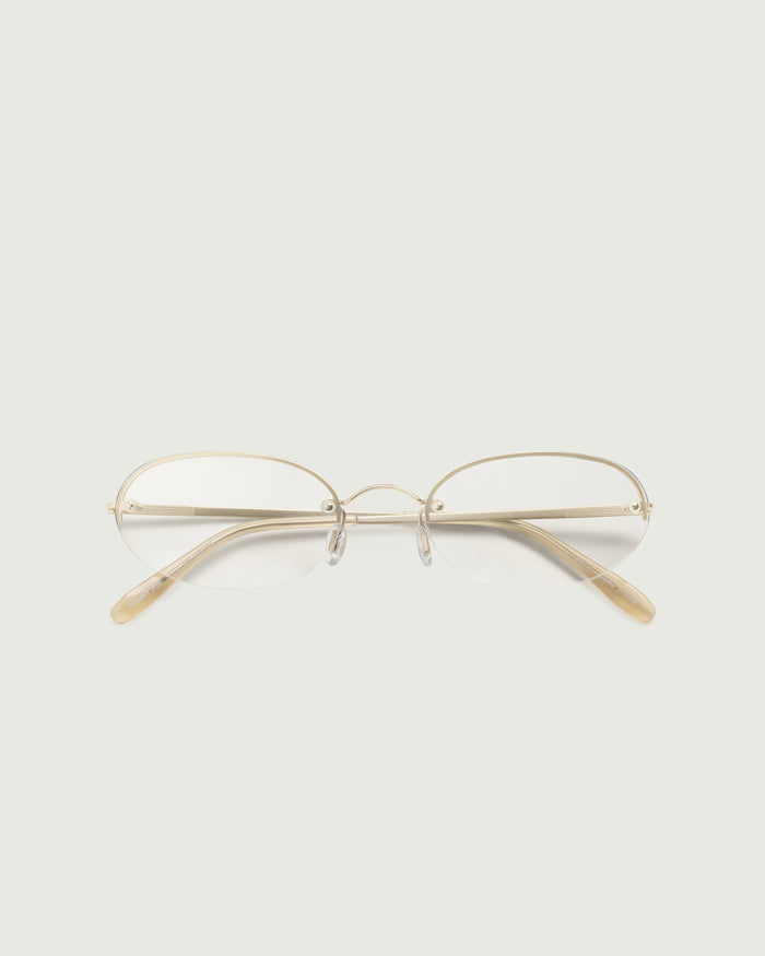 Tinsel::Harris Eyeglasses oval Gold stainless steel top