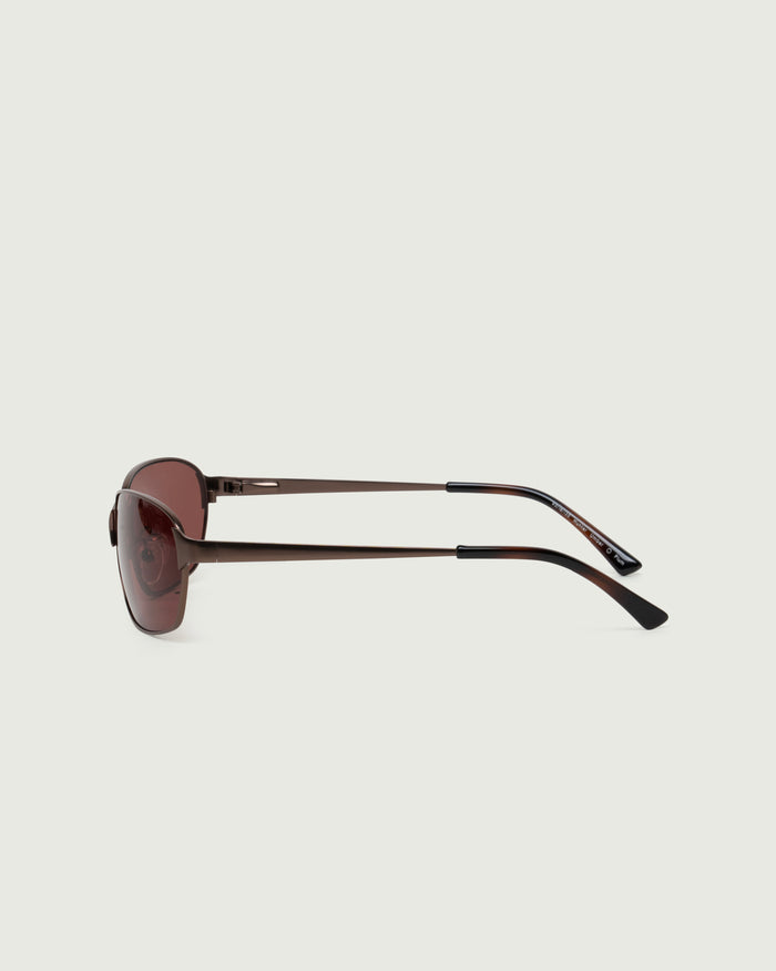 Umber::Hunter Sunglasses rectangle Brown metal side