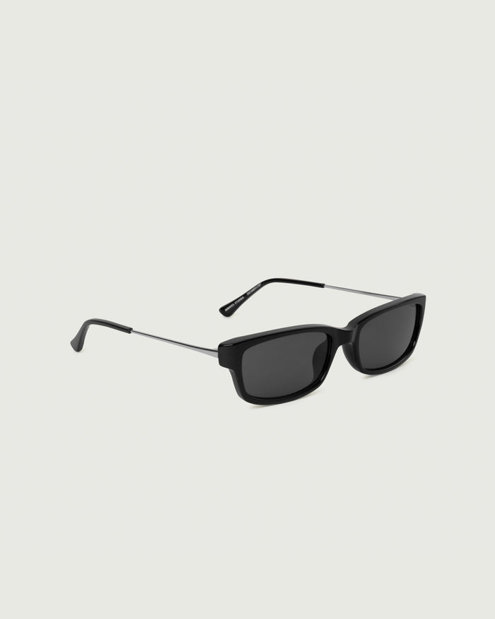 Ink::Keith Sunglasses rectangle Black recycled polyester front diagonal
