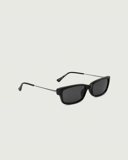 Ink::Keith Sunglasses rectangle Black recycled polyester front diagonal