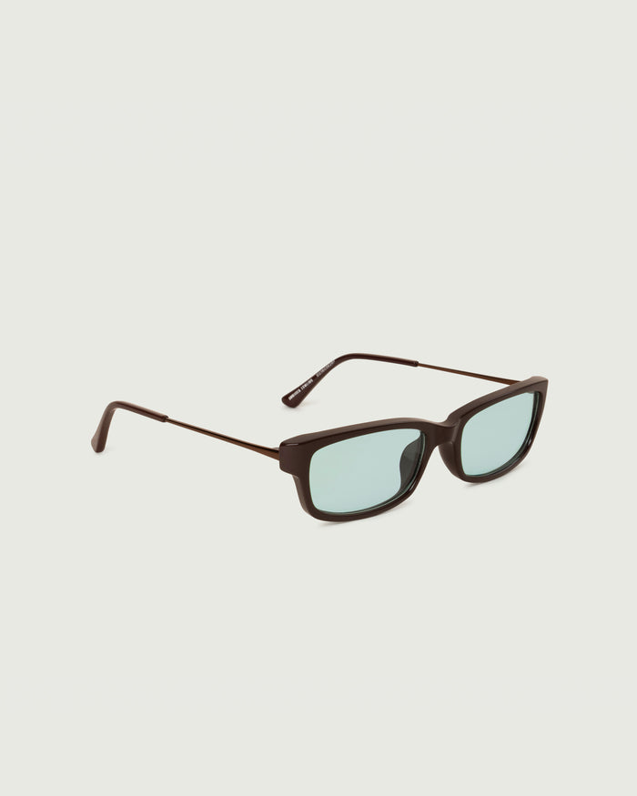 Ganache::Keith Sunglasses rectangle Brown recycled polyester front diagonal