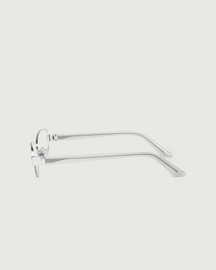 Silver::Kitty Eyeglasses cateye silver metal side