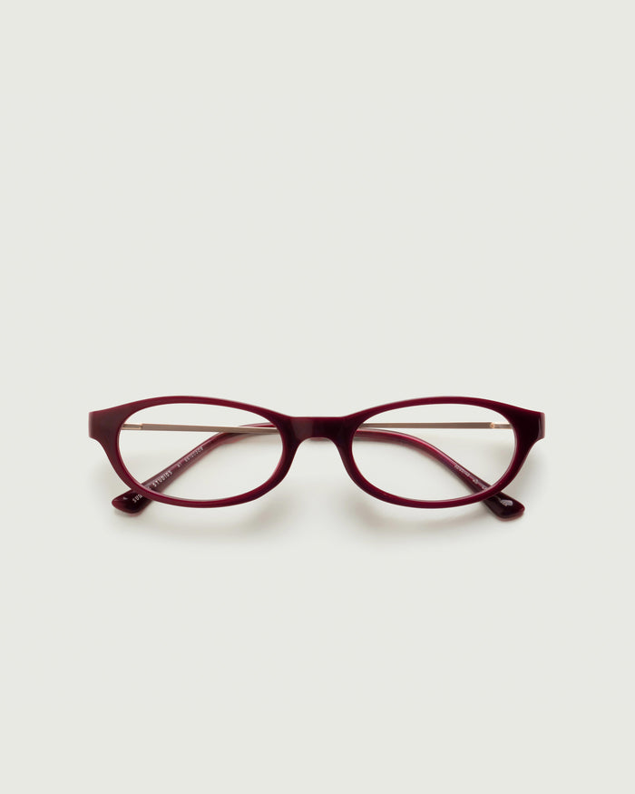 Crimson::Lee Eyeglasses oval Red castor seed top