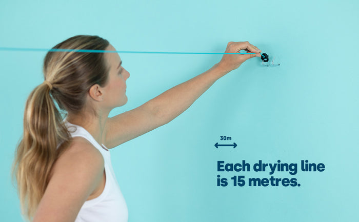 LIVIVO Retractable Dual Reel Washing Line - 30m Indoor Outdoor Extendable Laundry Clothesline