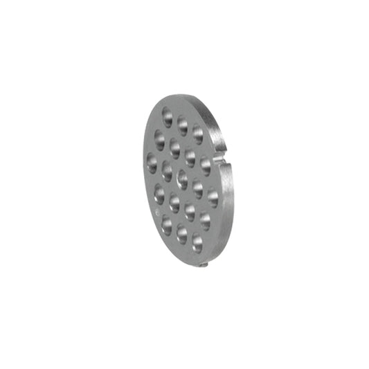Die Unold Lochscheibe 7 mm für FLEISCHWOLF 78131 ist eine runde Metallplatte mit mehreren gleichmäßig verteilten Löchern, abgebildet auf weißem Hintergrund – ideal als Ersatzteil für Ihren Fleischwolf.
