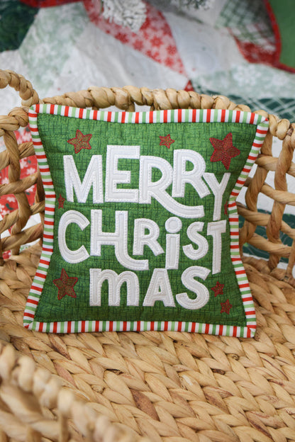 Merry Christmas Shelf Pillow Fabric Kit