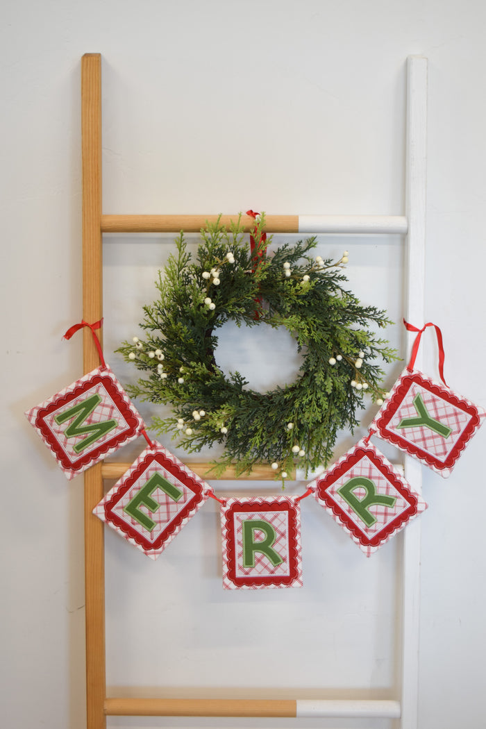 Merry in the Hoop Banner Fabric Kit-Green