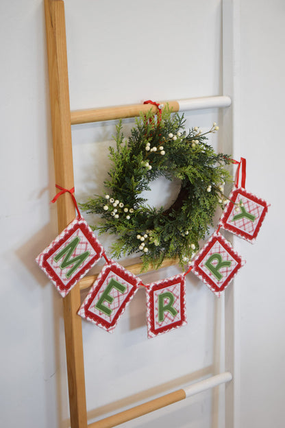Merry in the Hoop Banner Fabric Kit-Green