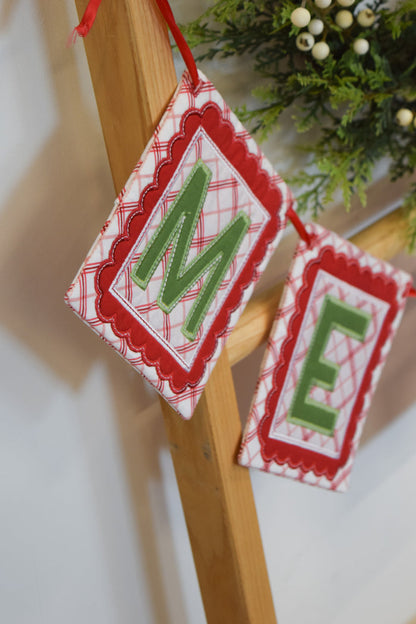 Merry in the Hoop Banner Fabric Kit-Green