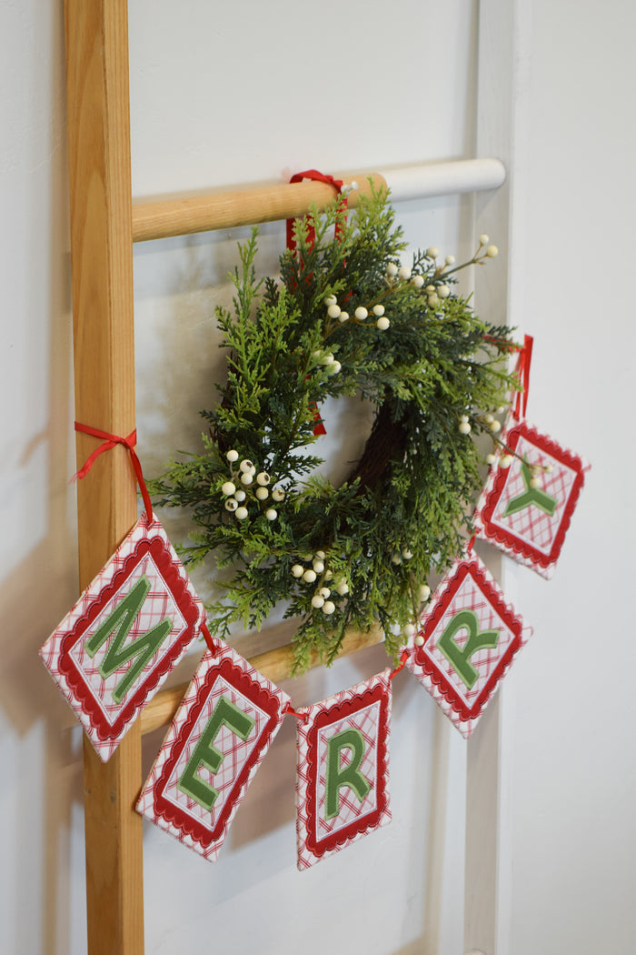 Merry in the Hoop Banner Fabric Kit-Green