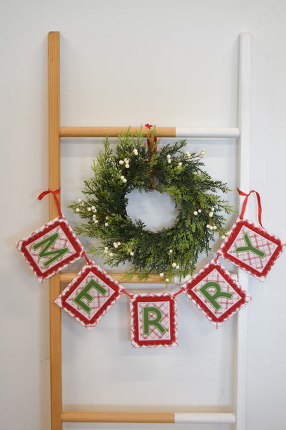 Merry in the Hoop Banner Fabric Kit-Red