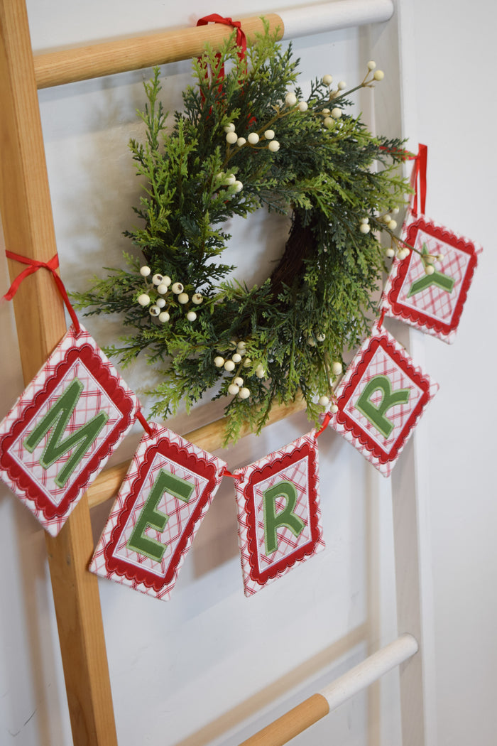 Merry in the Hoop Banner Fabric Kit-Red