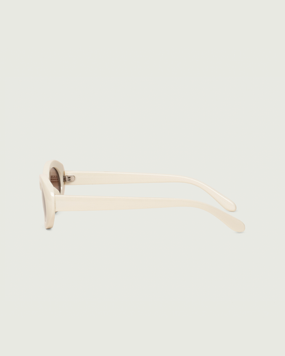 Burrata::Mina Sunglasses oval White recycled polyester side