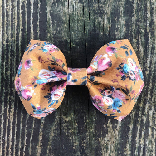 Mustard Floral Bow