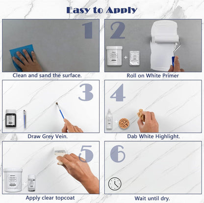 NADAMOO White Marble Countertop Paint Kit