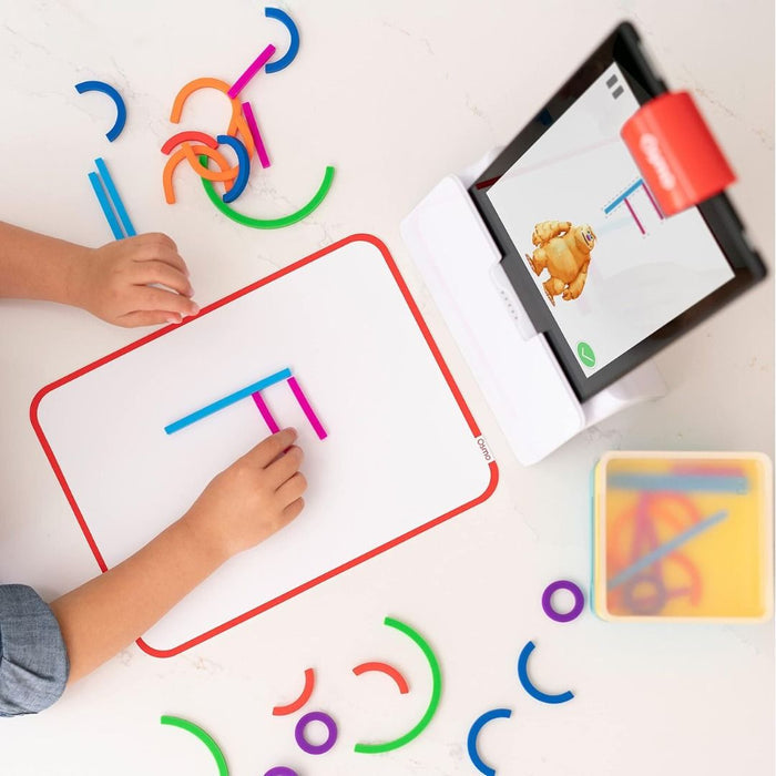 Osmo - Little Genius Starter Kit for Fire Tablet + Early Math Adventure - Valentine Toy/Gift - 6 Educational Games-Counting, Shapes & Phonics-STEM Gifts-Ages 3 4 5(Osmo Fire Tablet Base Included)