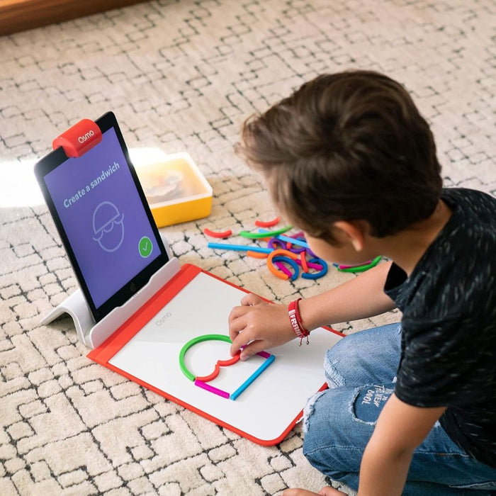 Osmo - Little Genius Starter Kit for Fire Tablet + Early Math Adventure - Valentine Toy/Gift - 6 Educational Games-Counting, Shapes & Phonics-STEM Gifts-Ages 3 4 5(Osmo Fire Tablet Base Included)
