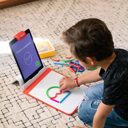 Osmo - Little Genius Starter Kit for Fire Tablet + Early Math Adventure - Valentine Toy/Gift - 6 Educational Games-Counting, Shapes & Phonics-STEM Gifts-Ages 3 4 5(Osmo Fire Tablet Base Included)