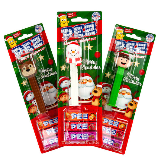 PEZ Christmas Assortment Candy Blister Pack - 12 Count